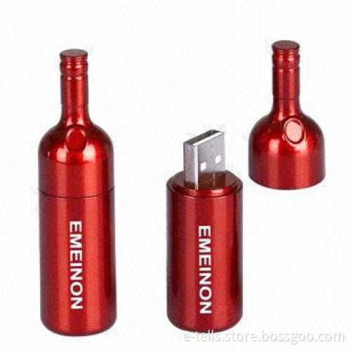 Wine Bottle Shaped USB Flash Sticks, Customized Colors Available